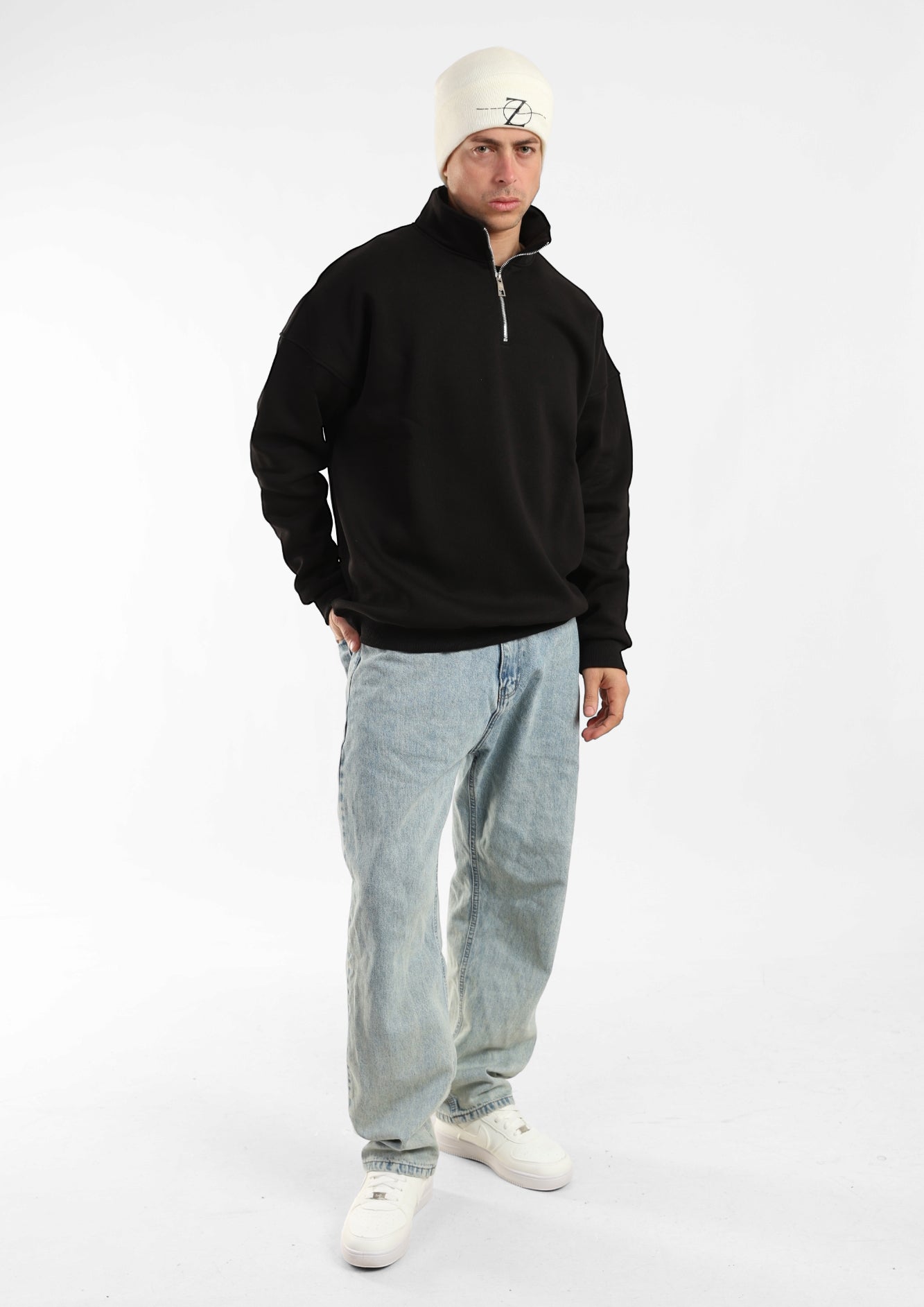 Zen Half-Zip Sweatshirt - Black