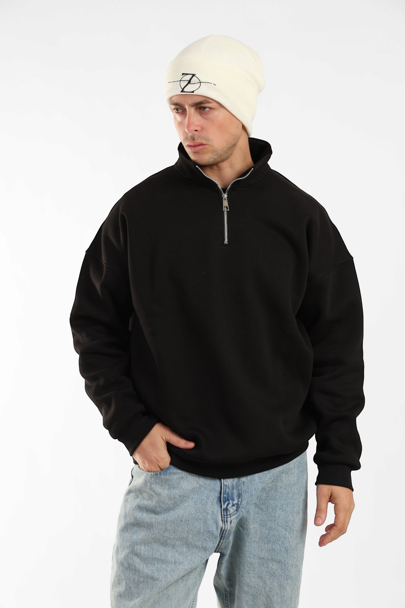 Zen Half-Zip Sweatshirt - Black