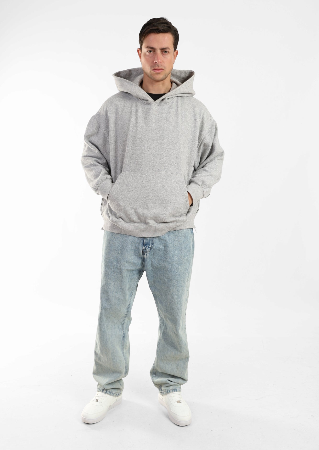 Zen Lounge Side-Zip Hoodie - Heather Grey