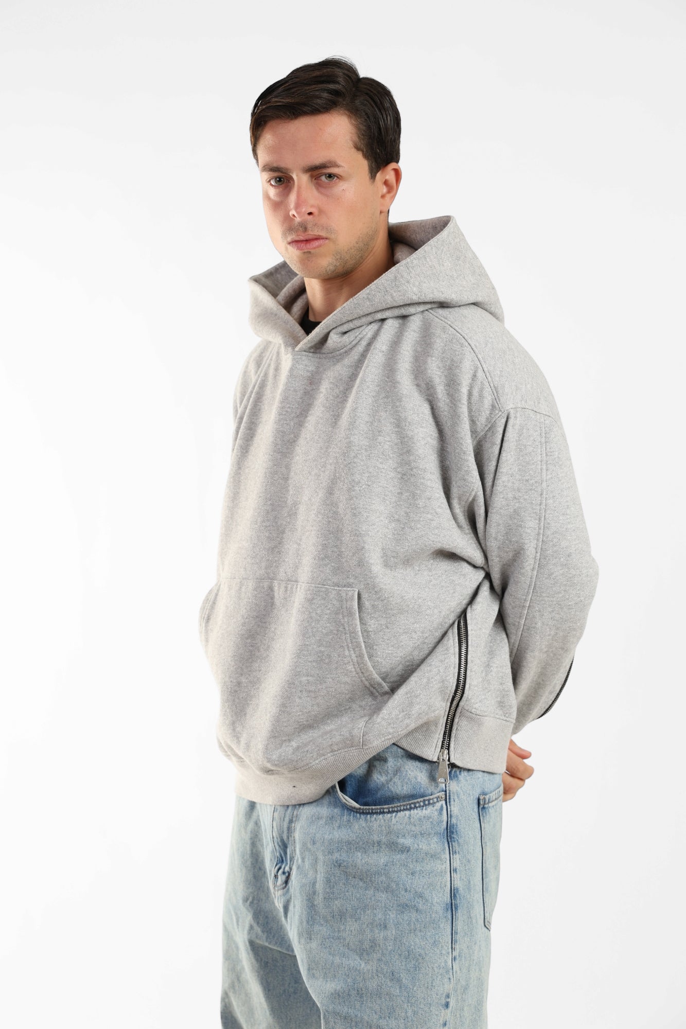 Zen Lounge Side-Zip Hoodie - Heather Grey