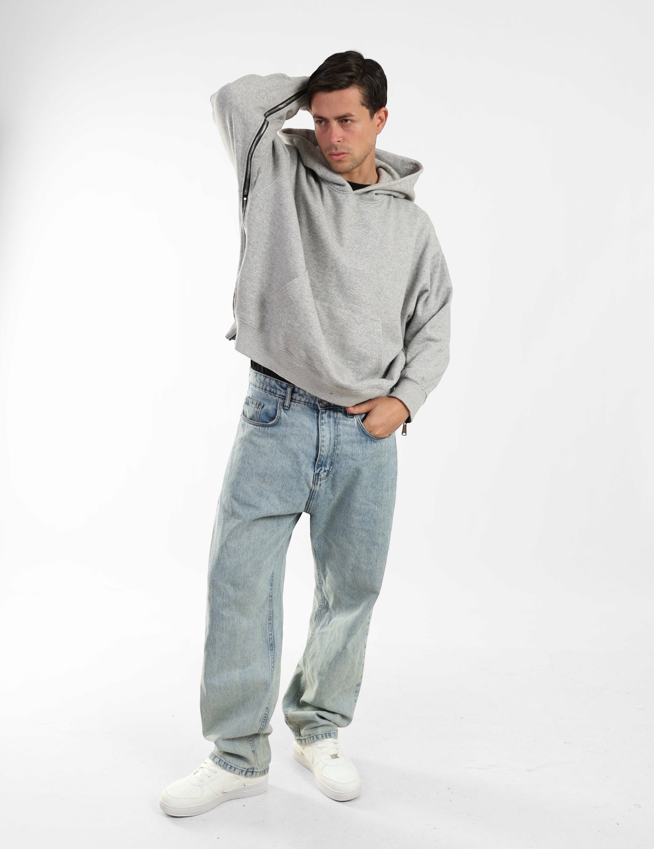 Zen Lounge Side-Zip Hoodie - Heather Grey
