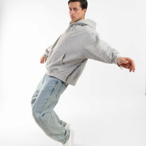 Zen Lounge Side-Zip Hoodie - Heather Grey