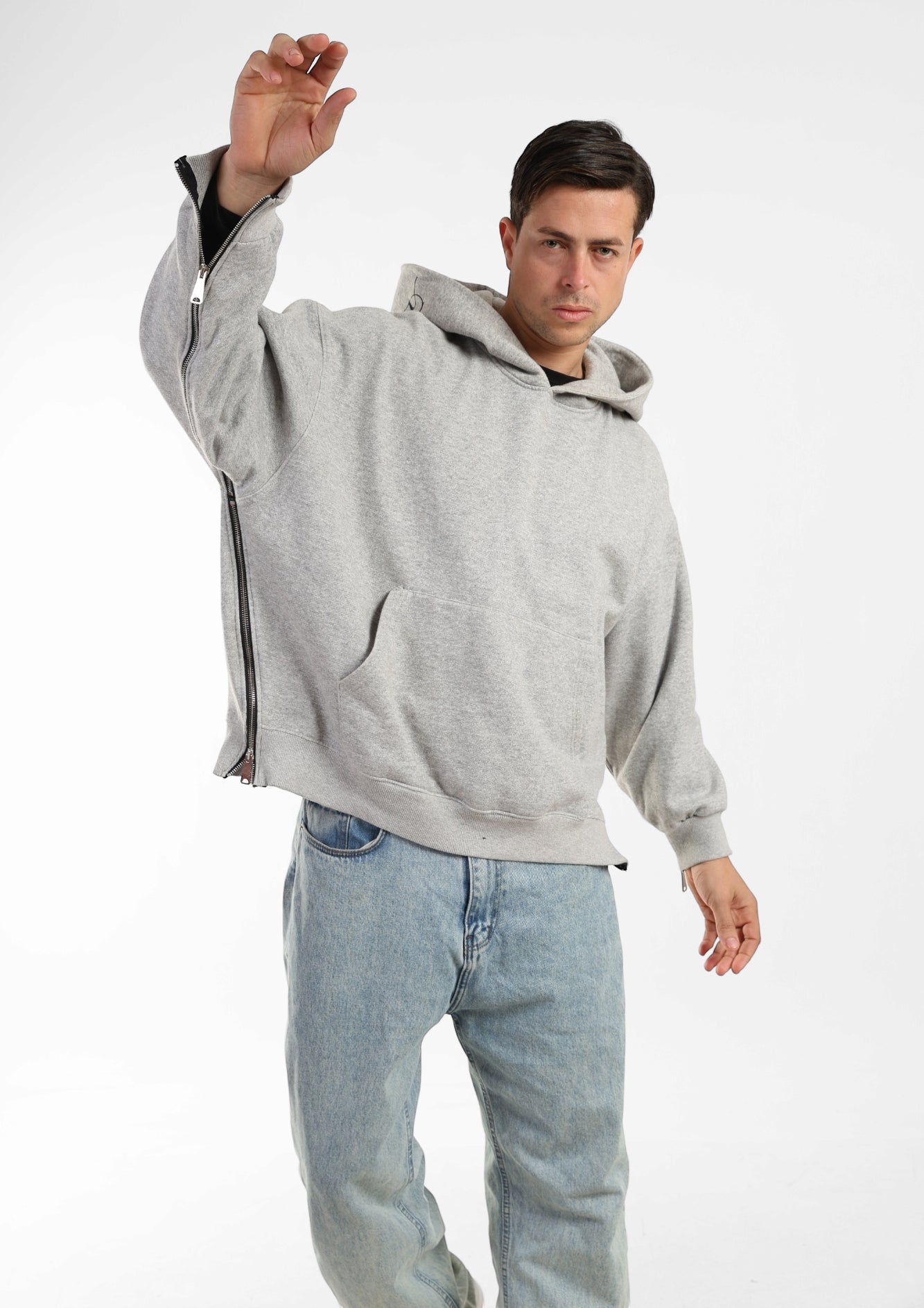 Zen Lounge Side-Zip Hoodie - Heather Grey
