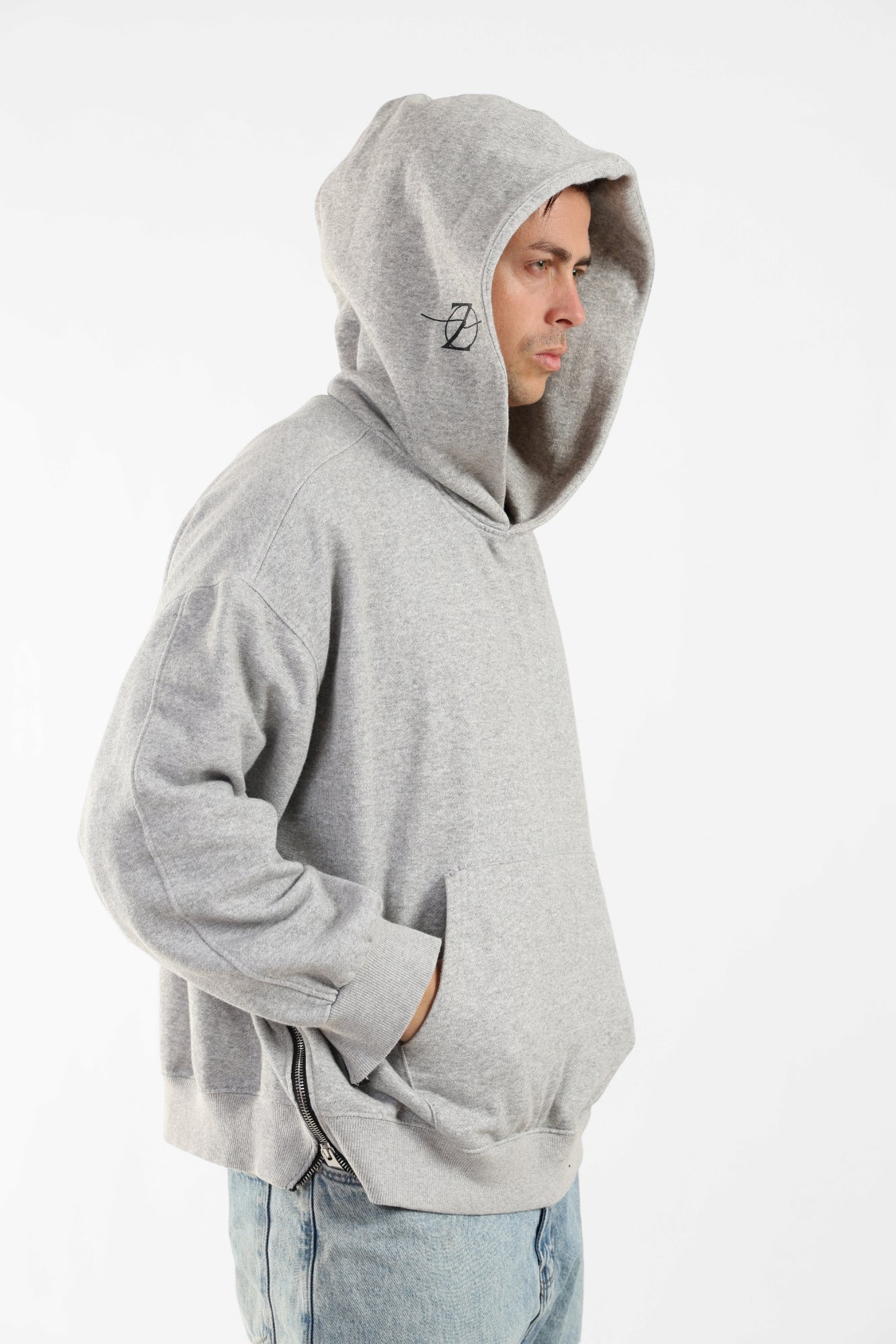 Zen Lounge Side-Zip Hoodie - Heather Grey