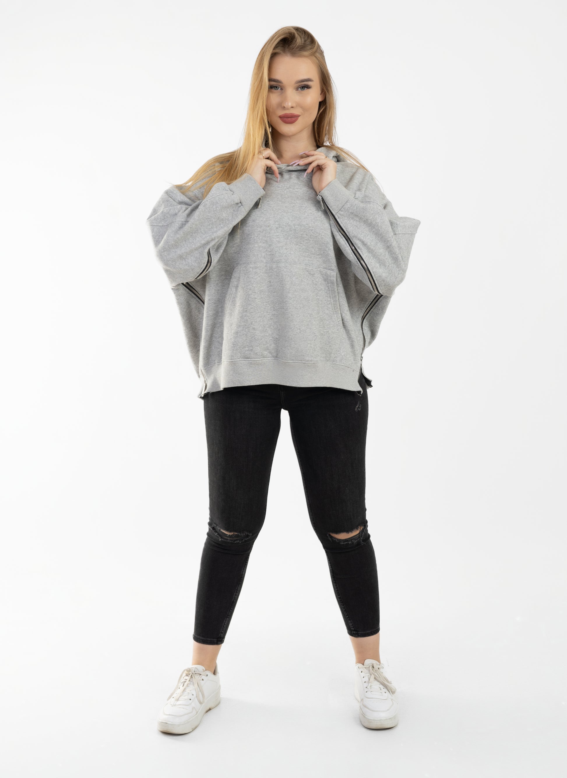 Zen Lounge Side-Zip Hoodie - Heather Grey