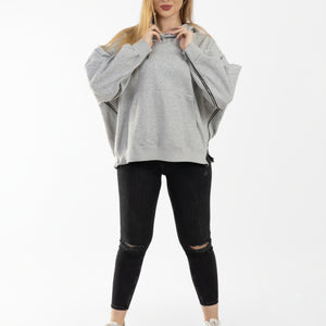 Zen Lounge Side-Zip Hoodie - Heather Grey