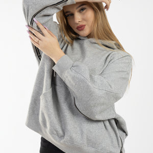 Zen Lounge Side-Zip Hoodie - Heather Grey