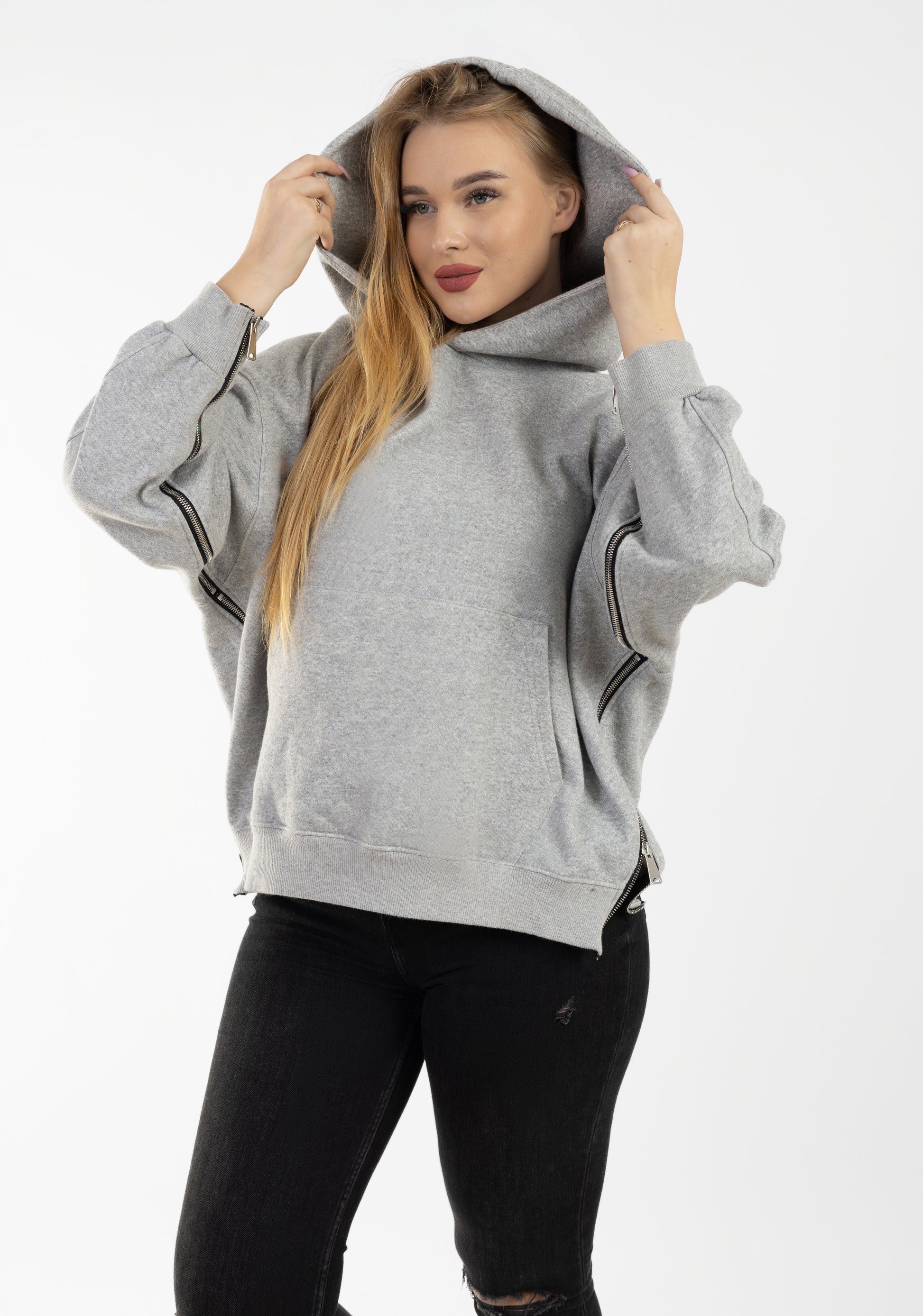 Zen Lounge Side-Zip Hoodie - Heather Grey