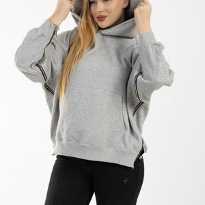 Zen Lounge Side-Zip Hoodie - Heather Grey