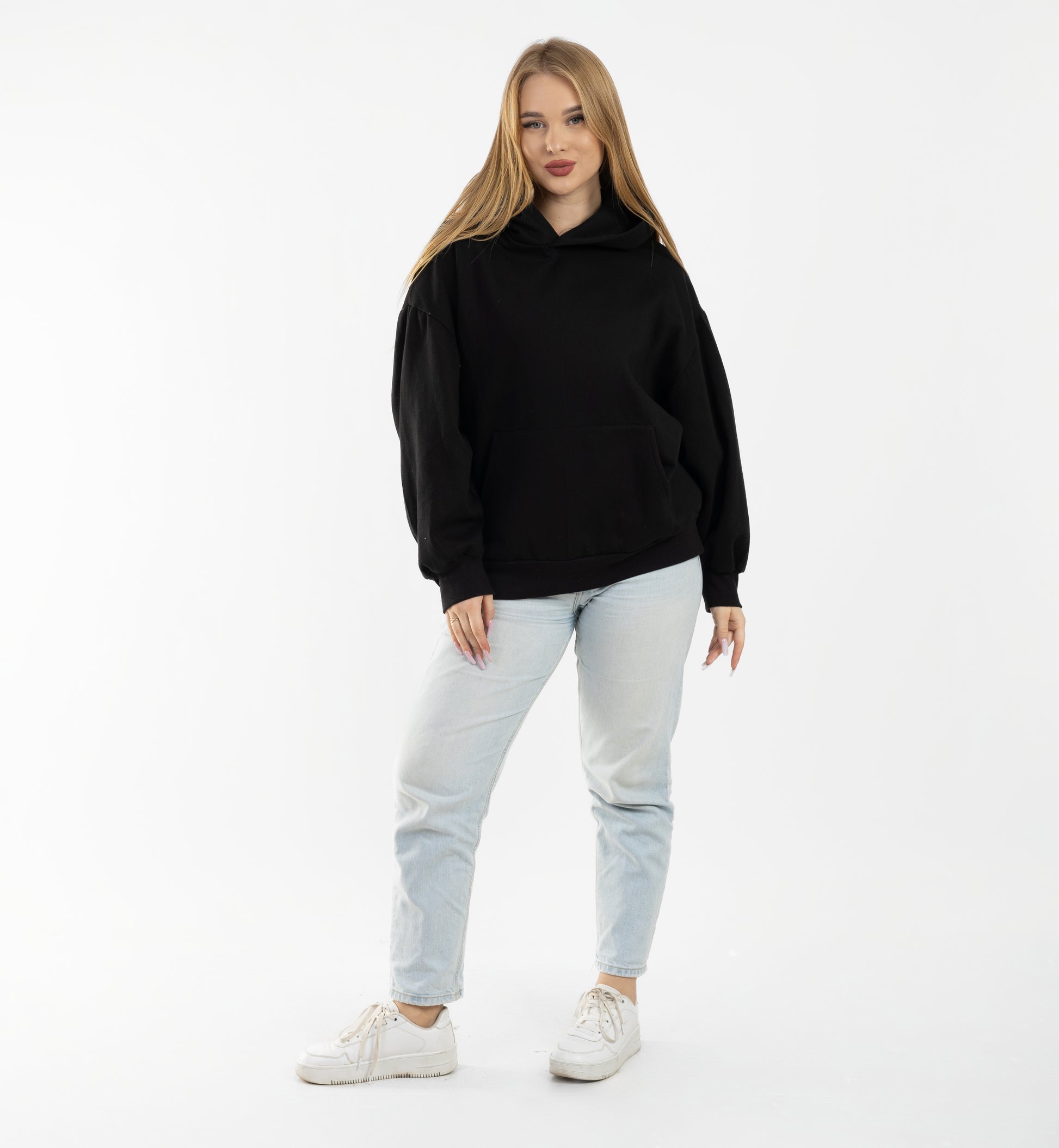 Unzipped Style Black Hoodie