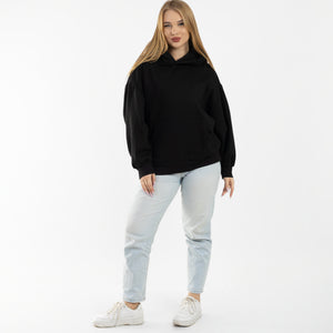 Unzipped Style Black Hoodie