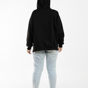 Unzipped Style Black Hoodie