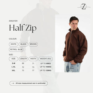 Zen Half-Zip Sweatshirt- Chocolate Brown