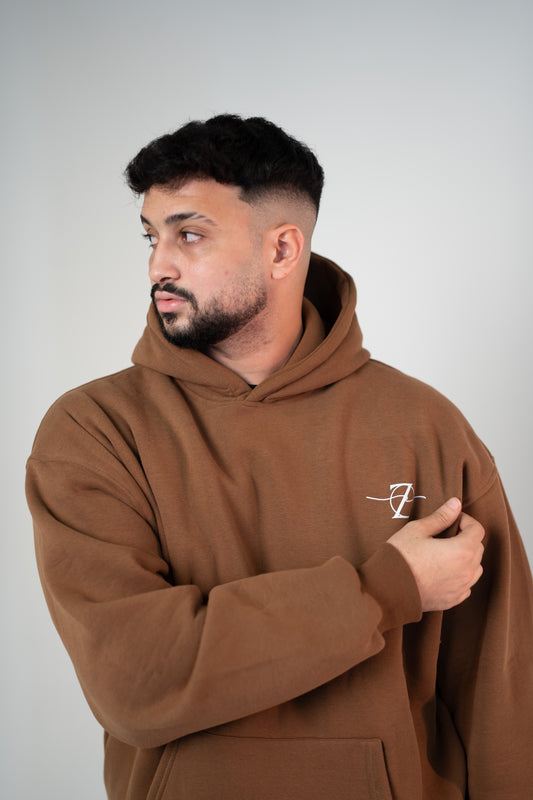 Zen Drift Unisex Oversized Hoodie (Brown) - Zen Loungewear 